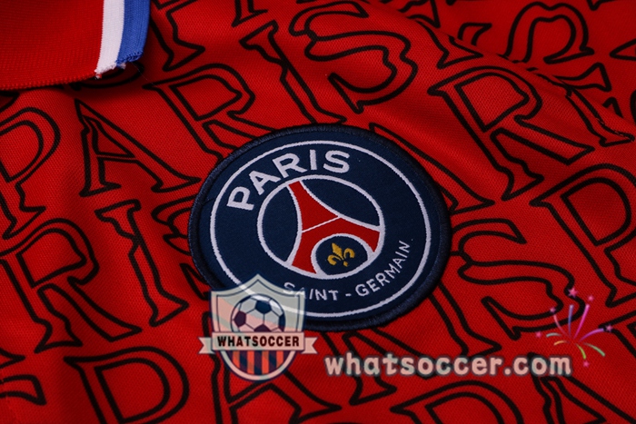 Training Polo Set Paris PSG + Pants Red 2020-2021