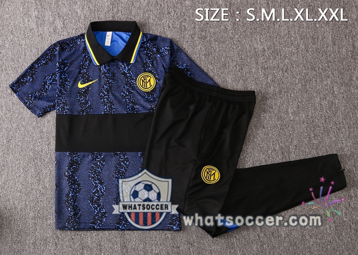 Training Polo Set Inter Milan + Pants Blue Black 2020-2021
