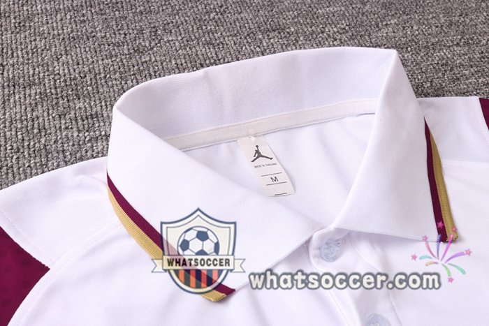 Training Polo Set Paris PSG + Pants White Purple 2020-2021