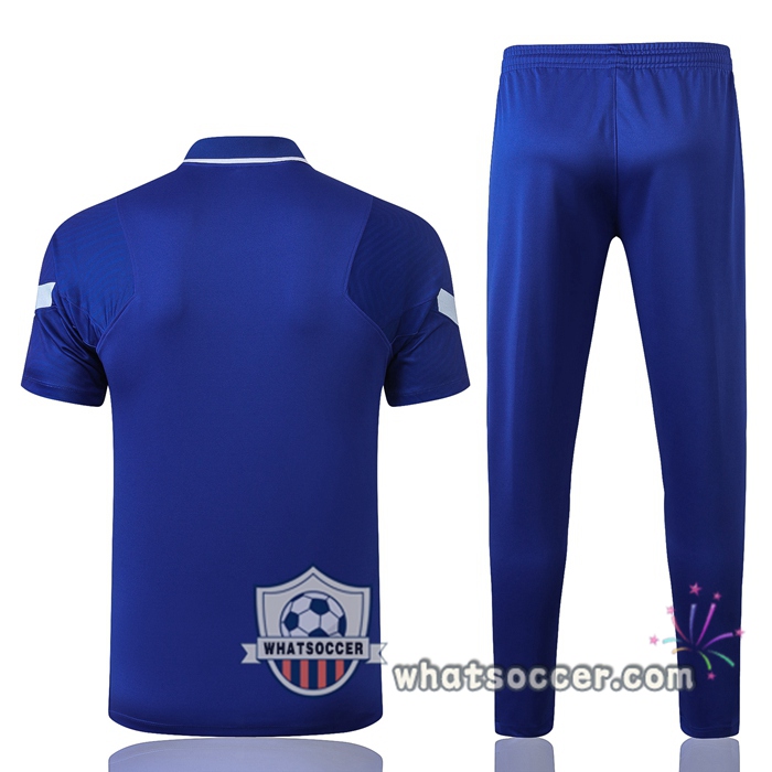 Training Polo Set FC Chelsea + Pants Blue 2020-2021