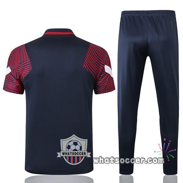 Training Polo Set Paris PSG + Pants Blue Royal 2020-2021