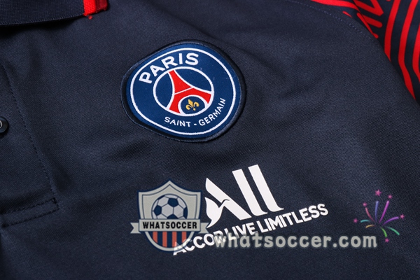 Training Polo Set Paris PSG + Pants Blue Royal 2020-2021