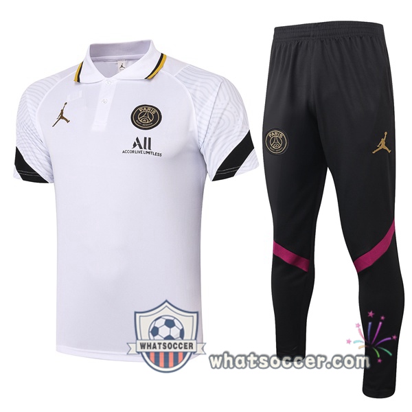 Training Polo Set JORDAN Paris PSG + Pants White 2020-2021