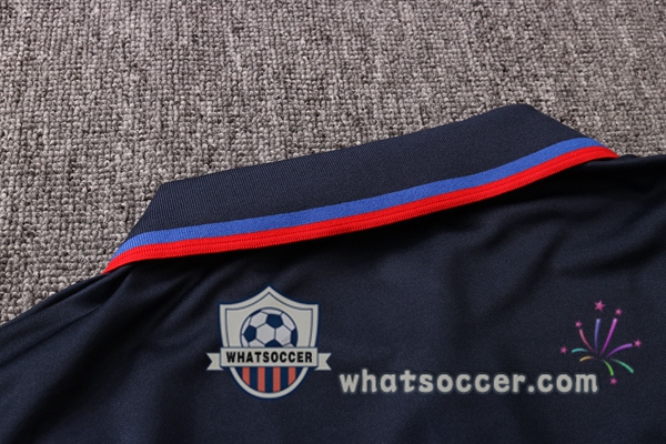 Training Polo Set FC Barcelona + Pants Blue Royal Red 2020-2021