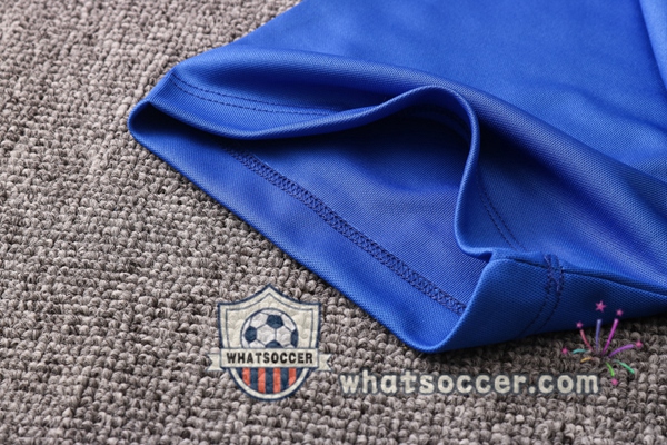 Training Polo Set FC Barcelona + Pants Blue Royal Red 2020-2021