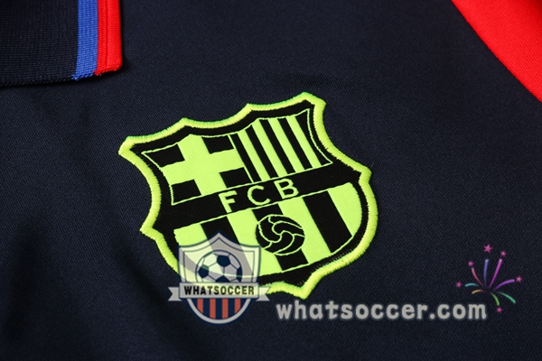 Training Polo Set FC Barcelona + Pants Blue Royal Red 2020-2021