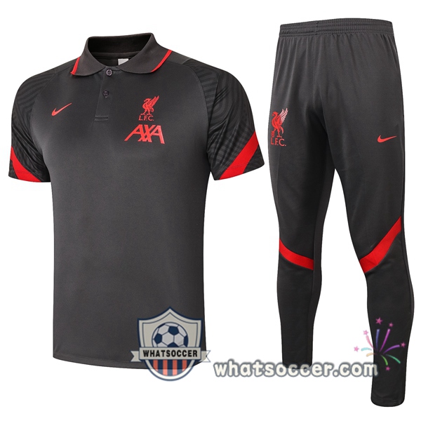 Training Polo Set FC Liverpool + Pants Dark Gray 2020-2021