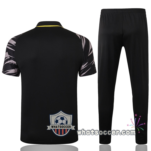 Training Polo Set Dortmund BVB + Pants Black Gray 2020-2021