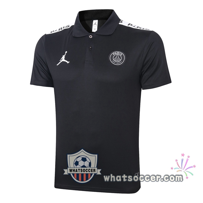 Training Polo Set Paris PSG Jordan + Pants Black 2020-2021