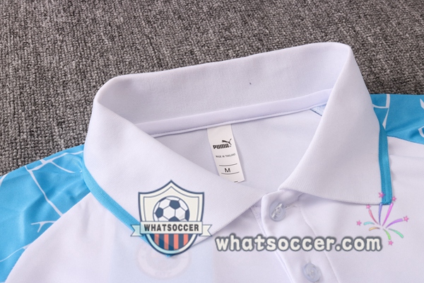 Training Polo Set Manchester City + Pants White Blue 2020-2021