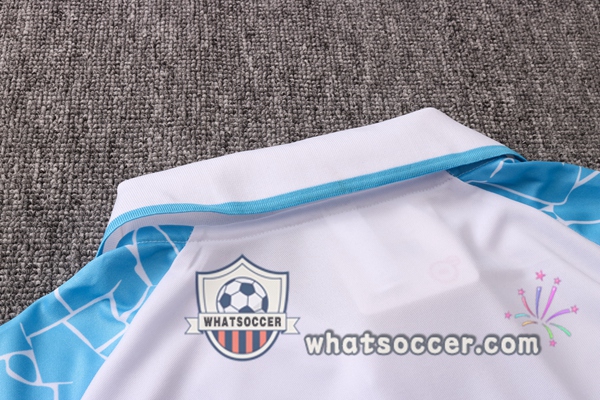 Training Polo Set Manchester City + Pants White Blue 2020-2021