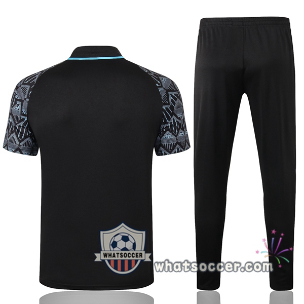 Training Polo Set Manchester City + Pants Black 2020-2021