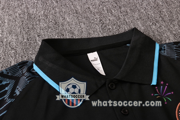 Training Polo Set Manchester City + Pants Black 2020-2021