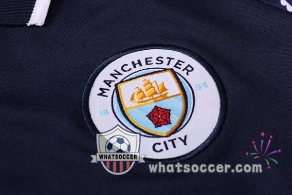 Training Polo Set Manchester City + Pants Blue Royal 2020-2021