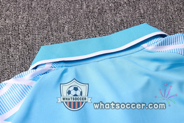 Training Polo Set Olympique de Marseille + Pants Blue White 2020-2021