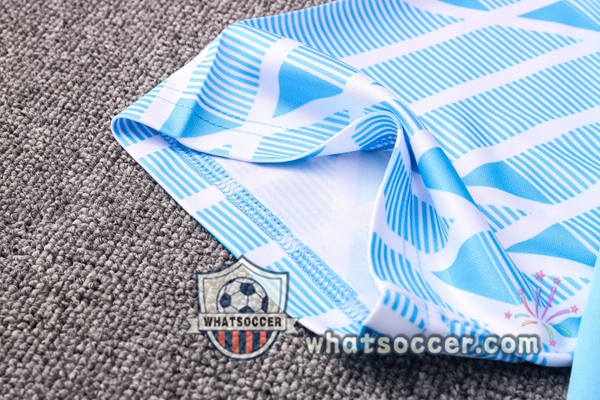 Training Polo Set Olympique de Marseille + Pants Blue White 2020-2021