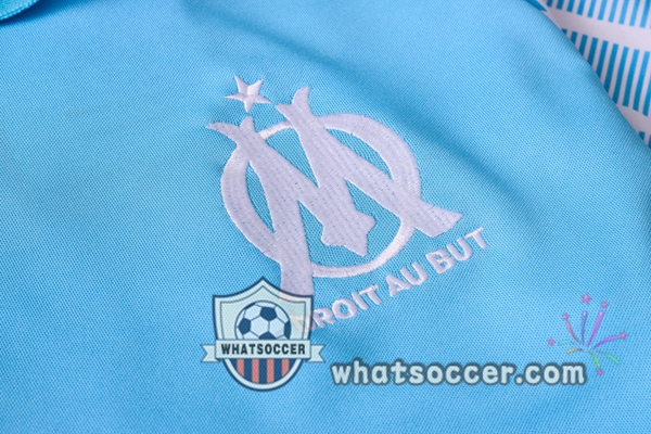 Training Polo Set Olympique de Marseille + Pants Blue White 2020-2021