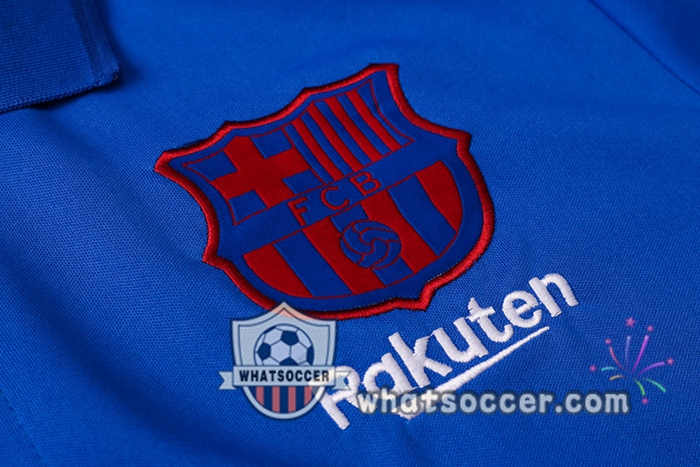 Training Polo Set FC Barcelona + Pants Blue 2020-2021