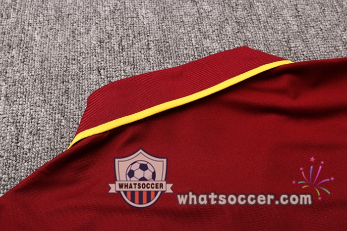 Training Polo Set AS Roma + Pants Dark Red 2020-2021