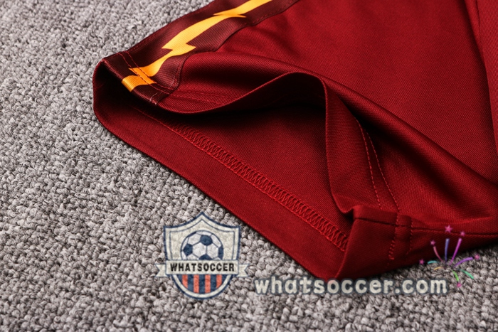 Training Polo Set AS Roma + Pants Dark Red 2020-2021