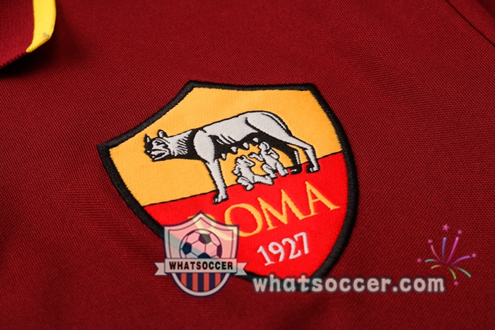 Training Polo Set AS Roma + Pants Dark Red 2020-2021