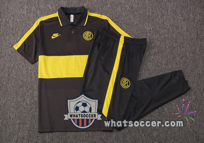 Training Polo Set Inter Milan + Pants Yellow 2020-2021
