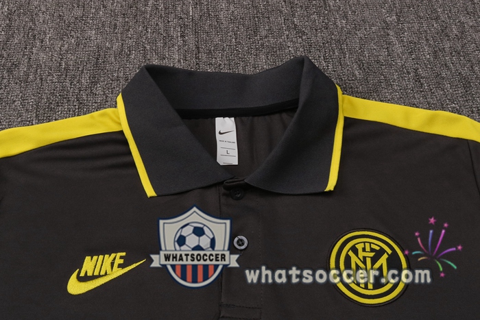 Training Polo Set Inter Milan + Pants Yellow 2020-2021