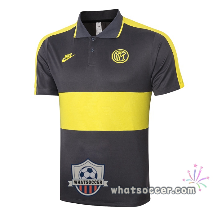 Training Polo Set Inter Milan + Pants Yellow 2020-2021