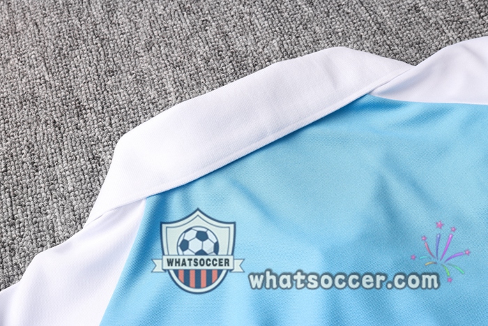 Training Polo Set Olympique de Marseille + Pants White Blue 2020-2021