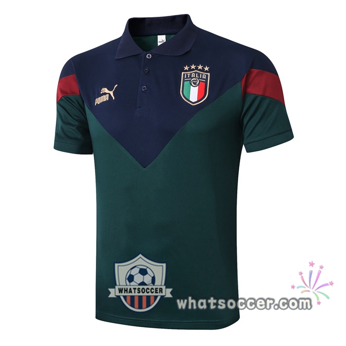 Training Polo Set Italy + Pants Green 2020-2021