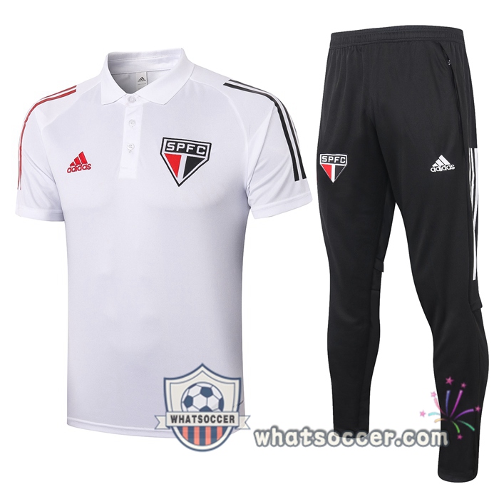 Training Polo Set Sao Paulo FC + Pants White 2020-2021