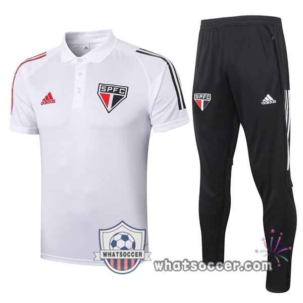 Training Polo Set Sao Paulo FC + Pants White 2020-2021