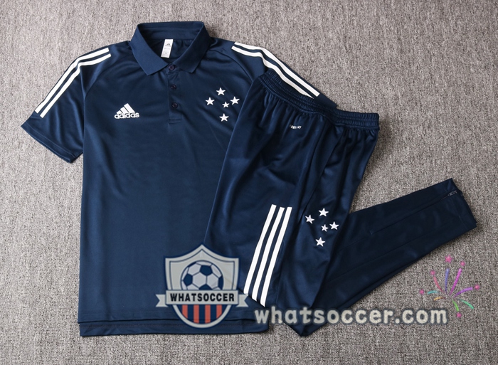 Training Polo Set Cruzeiro EC + Pants Blue Royal 2020-2021