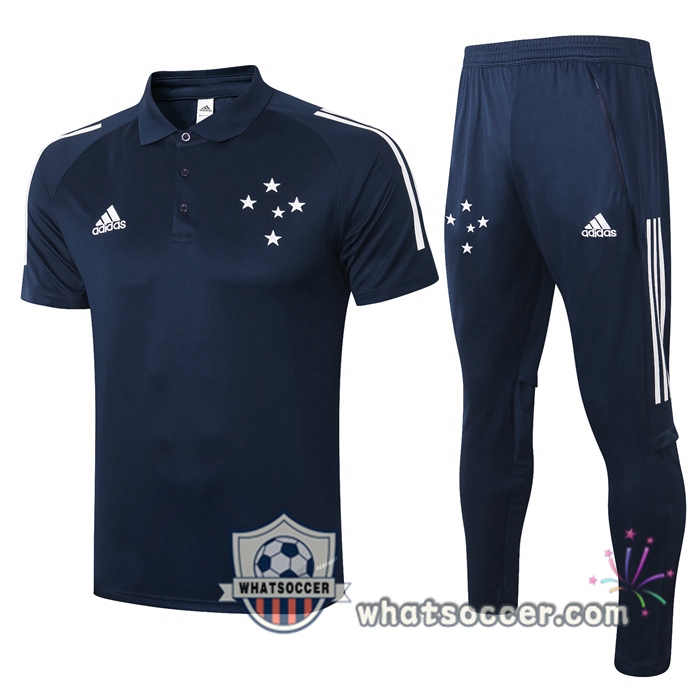 Training Polo Set Cruzeiro EC + Pants Blue Royal 2020-2021