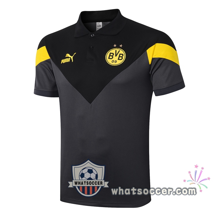 Training Polo Set Dortmund BVB + Pants Black Gray 2020-2021