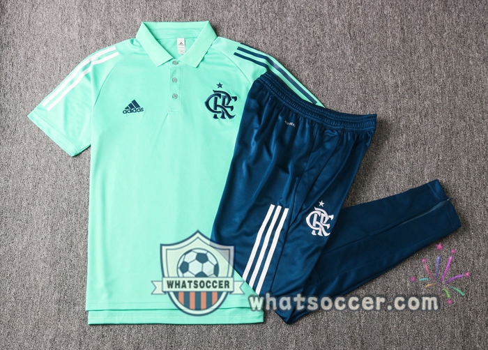 Training Polo Set Flamengo + Pants Green 2020-2021