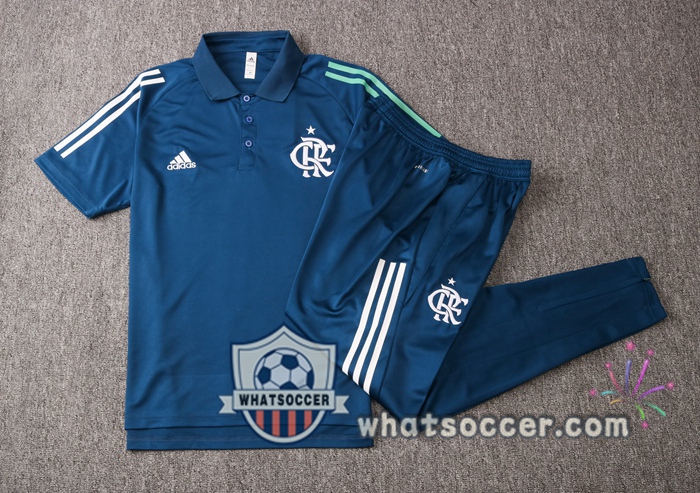 Training Polo Set Flamengo + Pants Blue Royal 2020-2021