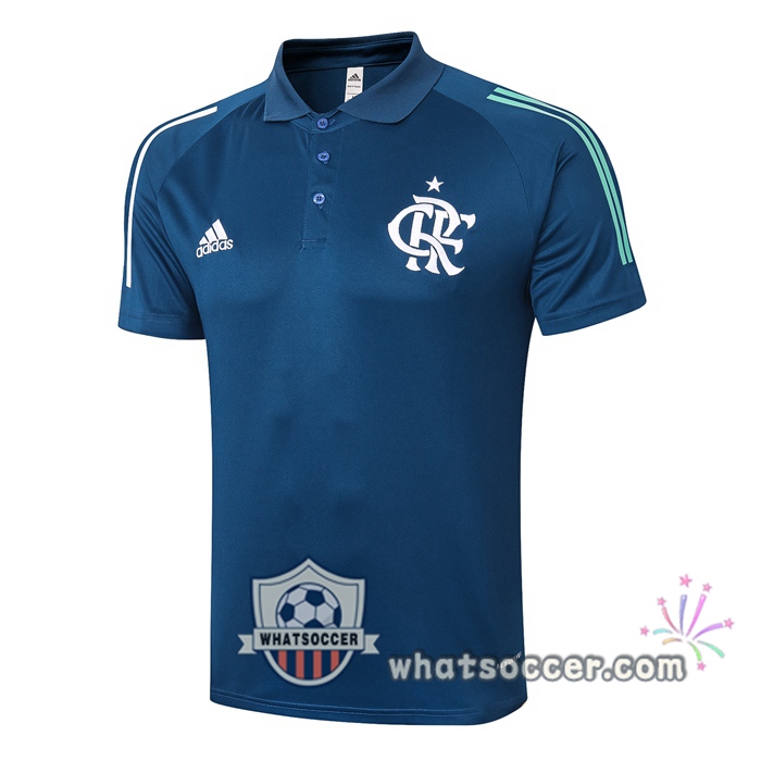 Training Polo Set Flamengo + Pants Blue Royal 2020-2021