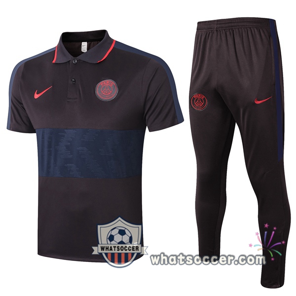Training Polo Set Paris PSG + Pants Black 2020-2021