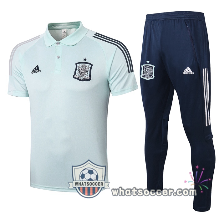 Training Polo Set Spain + Pants Green 2020-2021