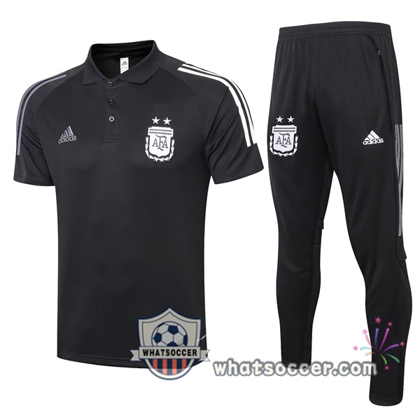 Training Polo Set Argentina + Pants Black 2020-2021