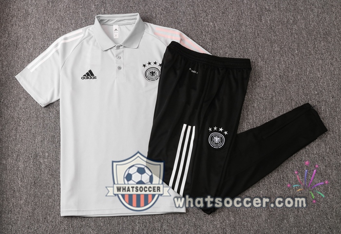 Training Polo Set Germany + Pants Light Gray 2020-2021