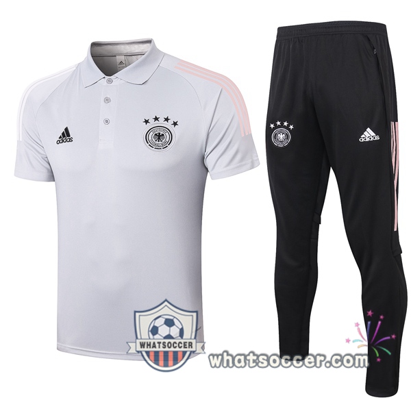 Training Polo Set Germany + Pants Light Gray 2020-2021