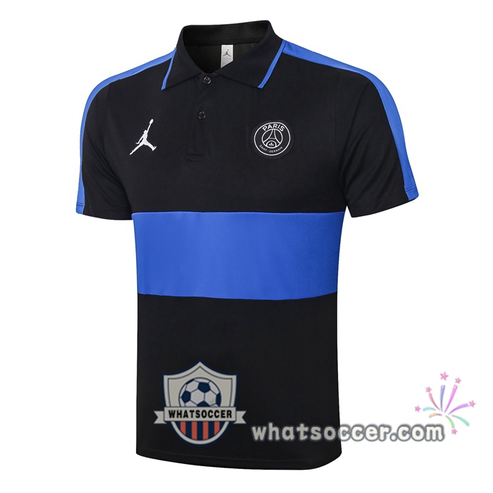 Training Polo Set PSG Jordan + Pants Black Blue 2020-2021