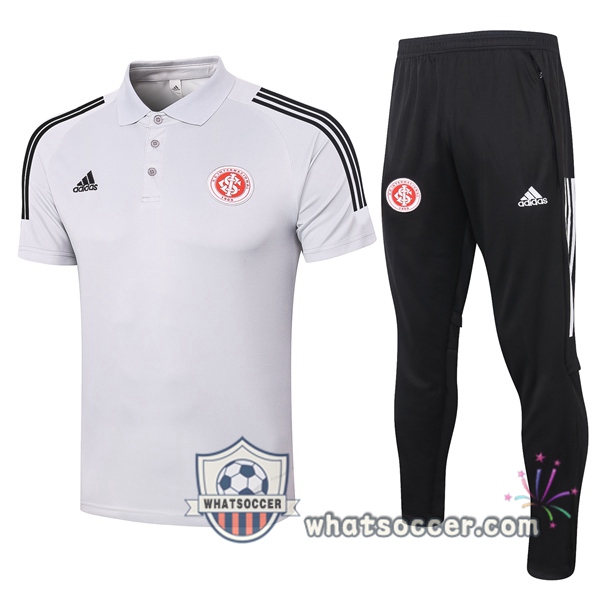 Training Polo Set SC Internacional + Pants Light Gray 2020-2021