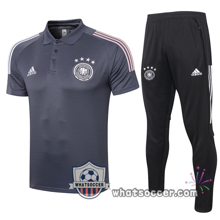 Training Polo Set Germany + Pants Dark Gray 2020-2021
