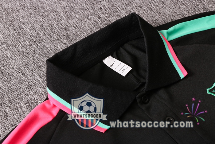 Training Polo Set FC Barcelona + Pants Black Green Rose 2020-2021