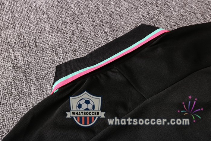 Training Polo Set FC Barcelona + Pants Black Green Rose 2020-2021