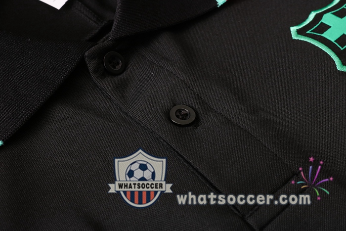 Training Polo Set FC Barcelona + Pants Black Green Rose 2020-2021