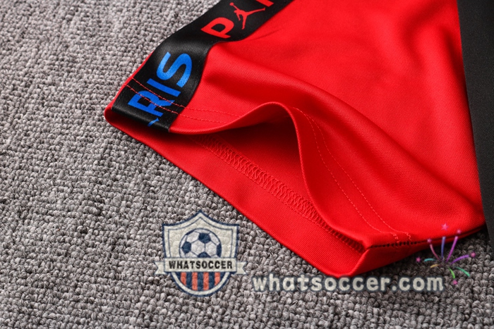 Training Polo Set Paris PSG Jordan + Pants Black Blue Red 2020-2021